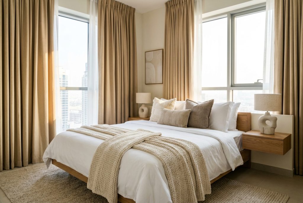 Furnishing an Airbnb in Dubai: What Operators Need to Know Before You Launch 3 guest ready bedroom